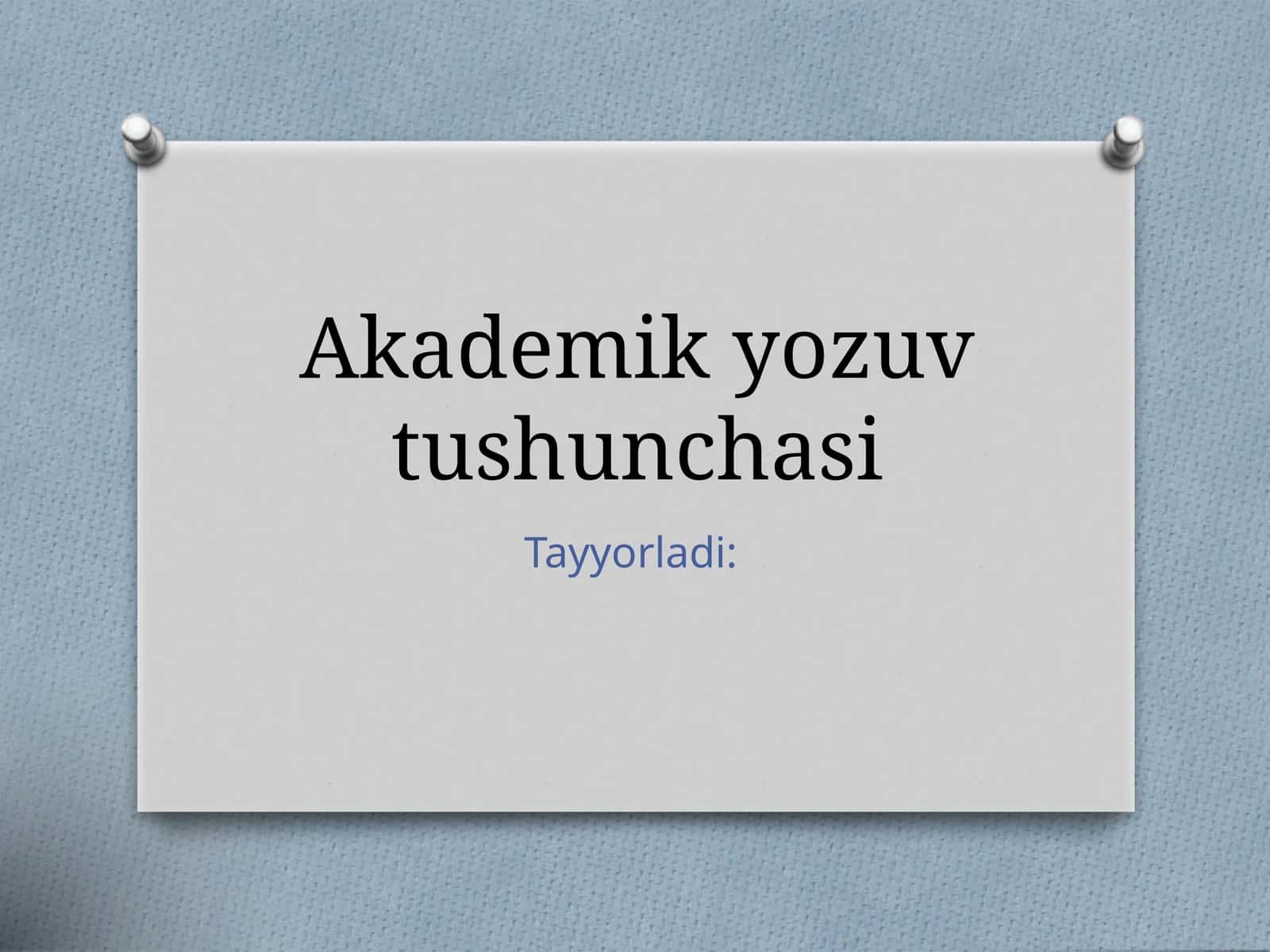 Akademik yozuv tushunchasi
