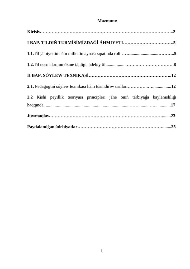 KURS JUMISI TILDIŃ TURMISIMIZDAǴI ÁHMIYETI, SÓYLEW TEXNIKASI