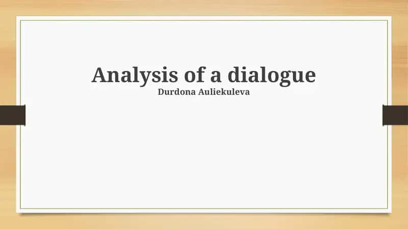 Analysis of a dialogue