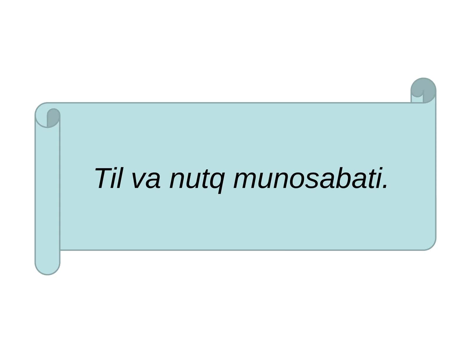 Til va nutq munosabati.