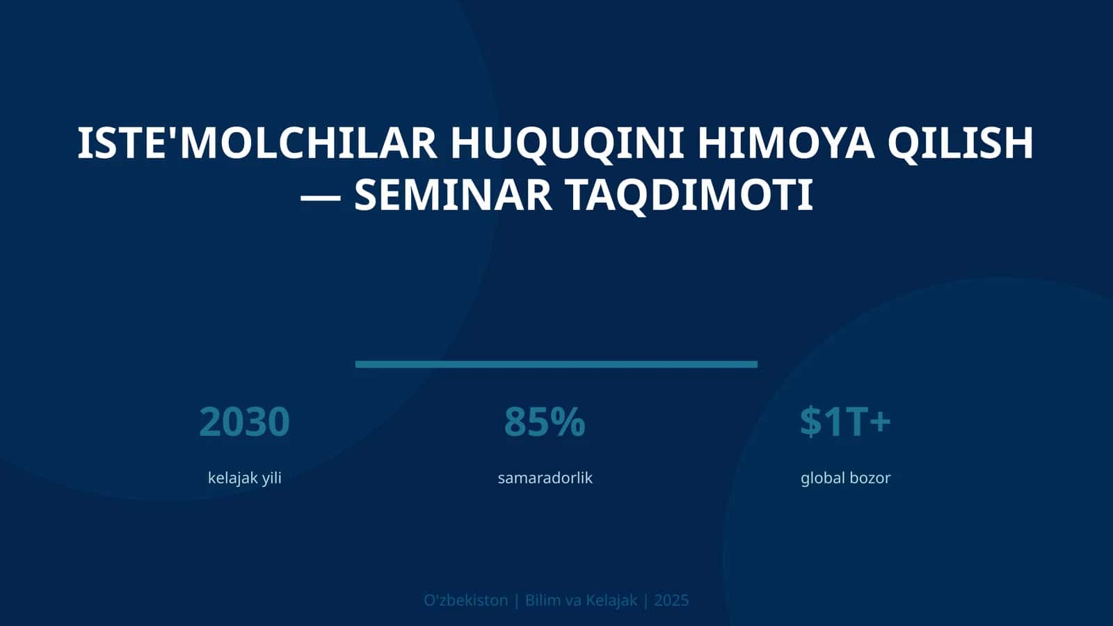 Iste'molchilar huquqini himoya qilish โ seminar taqdimoti