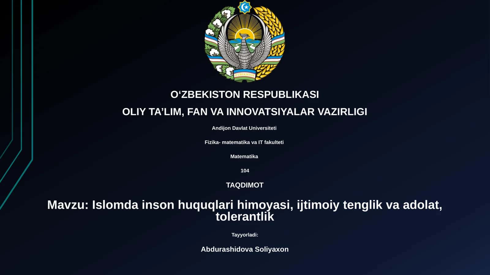 Islomda Inson Huquqlari Asoslari