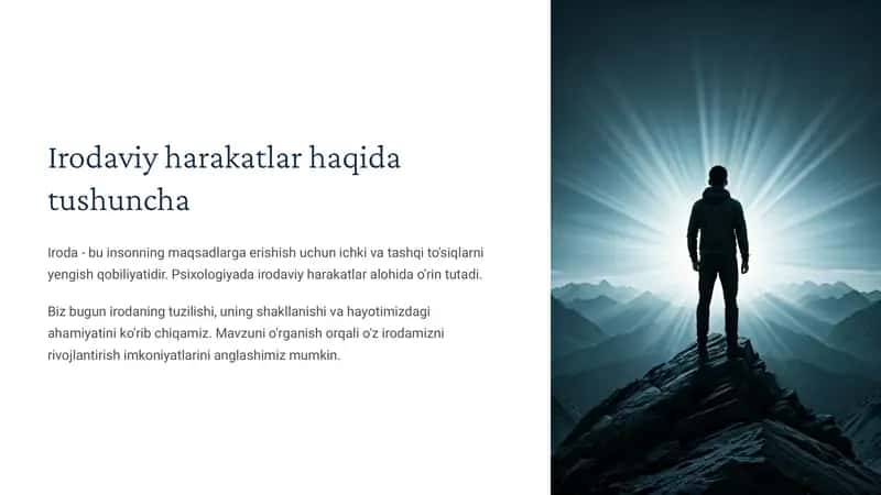 Irodaviy harakatlar haqida tushuncha