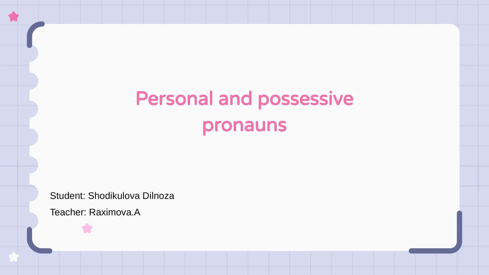 Personal and possessive pronouns
