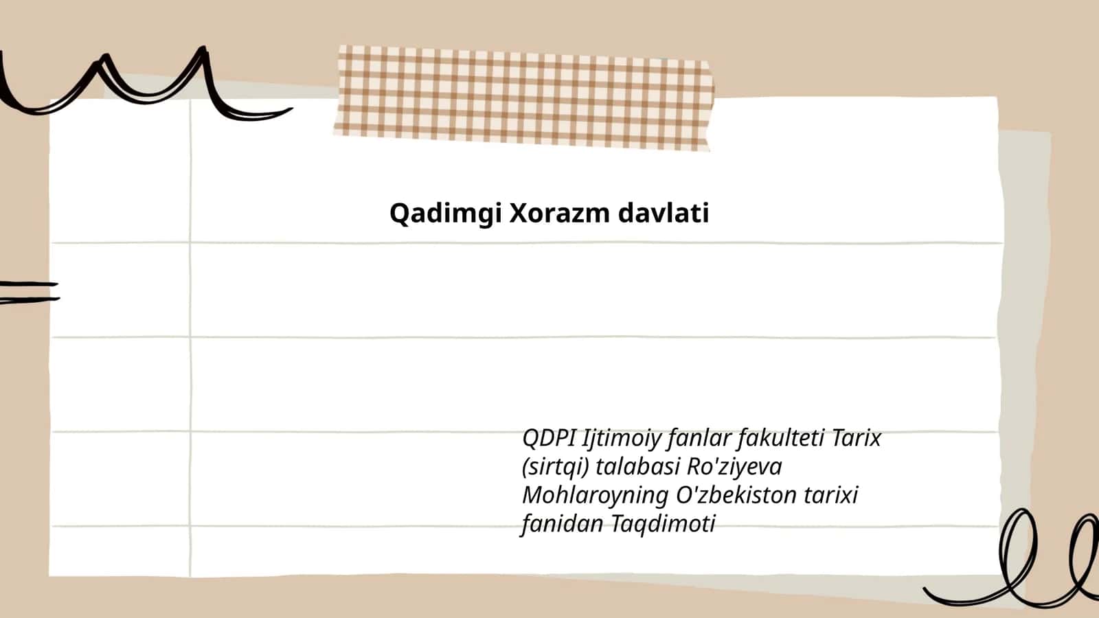 O'zbekiston tarixi fanidan Taqdimot
