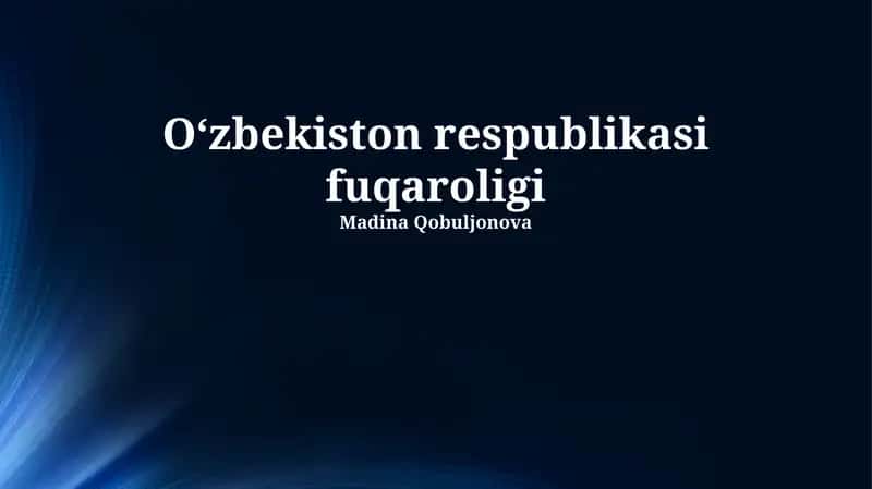 Oʻzbekiston Respublikasi fuqaroligi