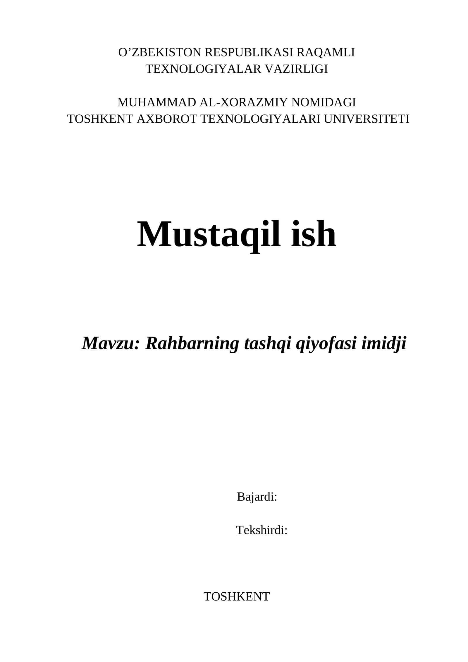 Rahbarning tashqi qiyofasi imidji