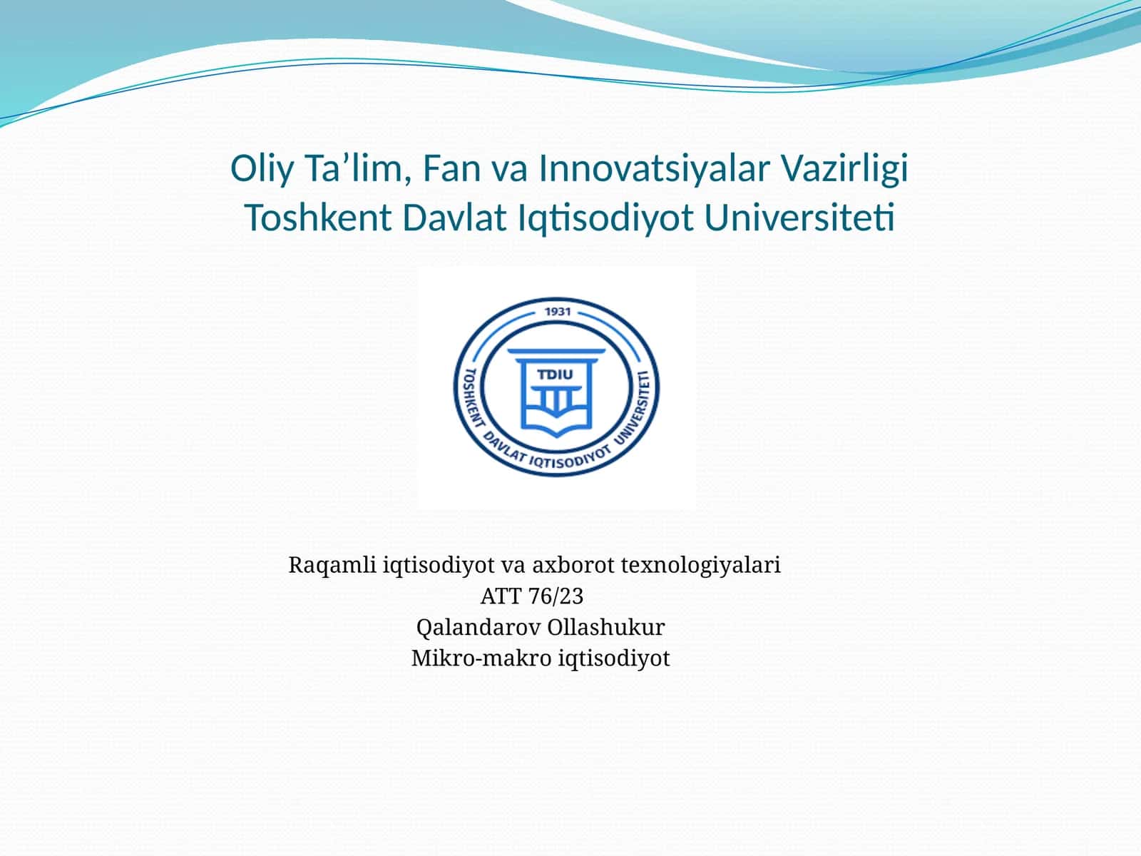 Asimmetrik axborotlar va ularni yo’qotish yo’llari