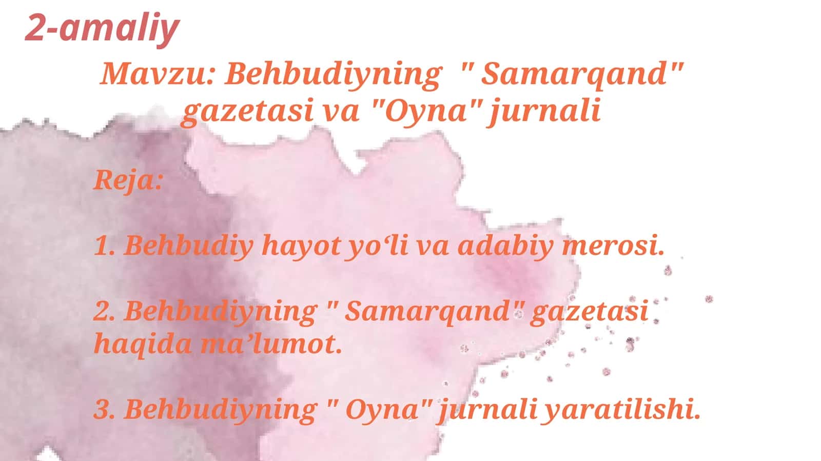 Behbudiyning"Samarqand"gazetasiva"Oyna"jurnali