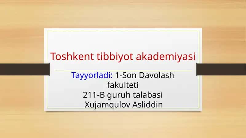 Toshkent Tibbiyot Akademiyasi