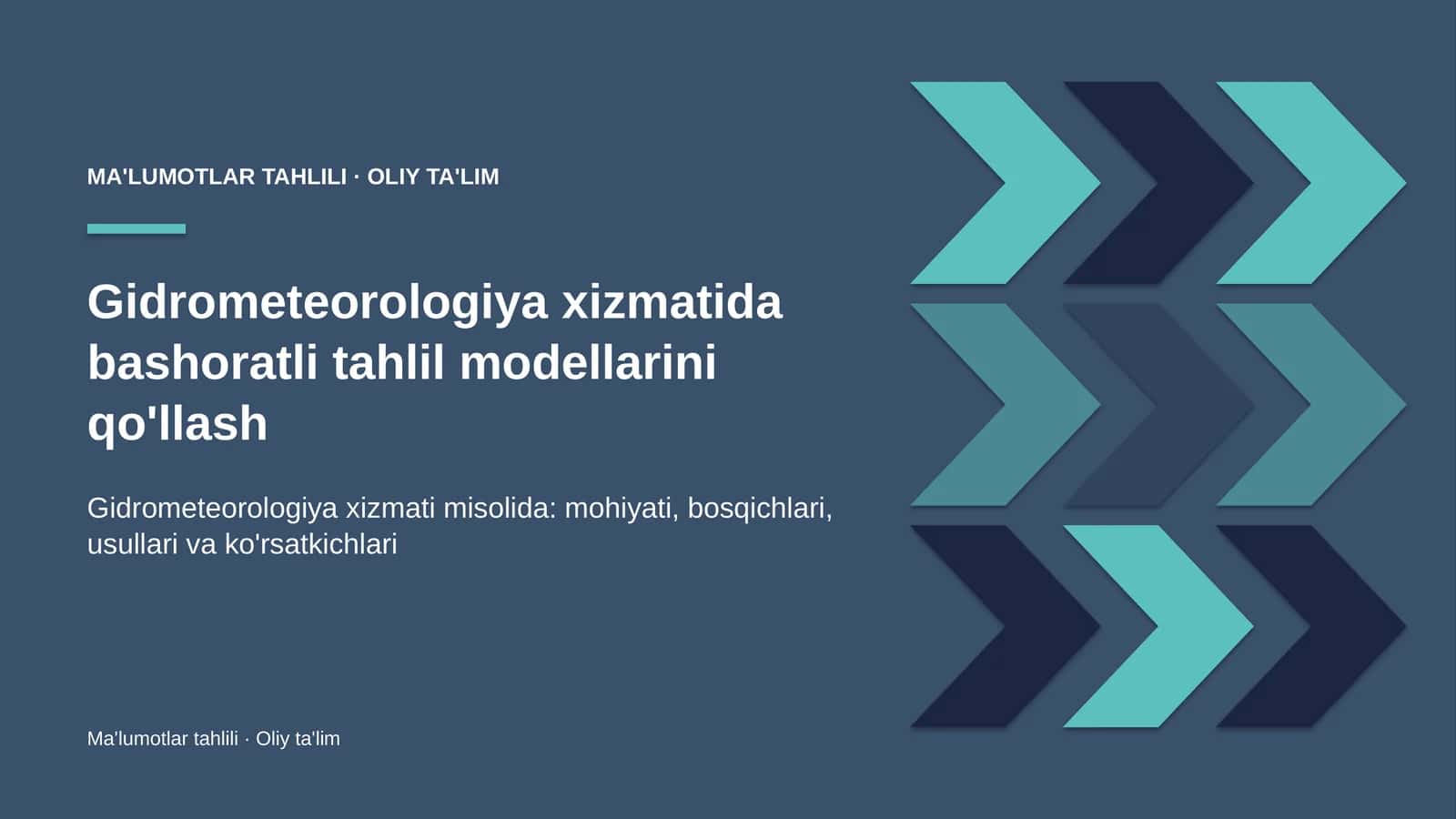 Gidrometeorologiya xizmatida bashoratli tahlil modellarini qo'llash
