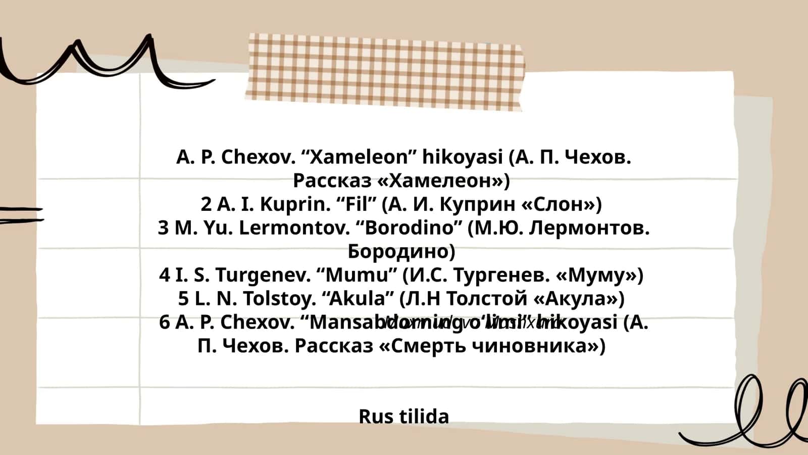 A. P. Chexov. “Xameleon” hikoyasi (А. П. Чехов. Рассказ «Хамелеон»)