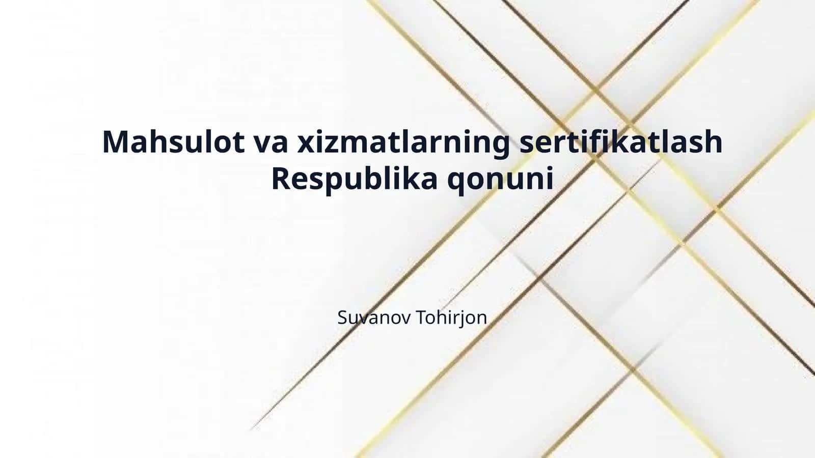 Mahsulot va xizmatlarning sertifikatlash Respublika qonuni