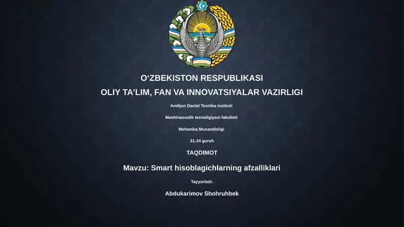 Smart hisoblagichlarning afzalliklari