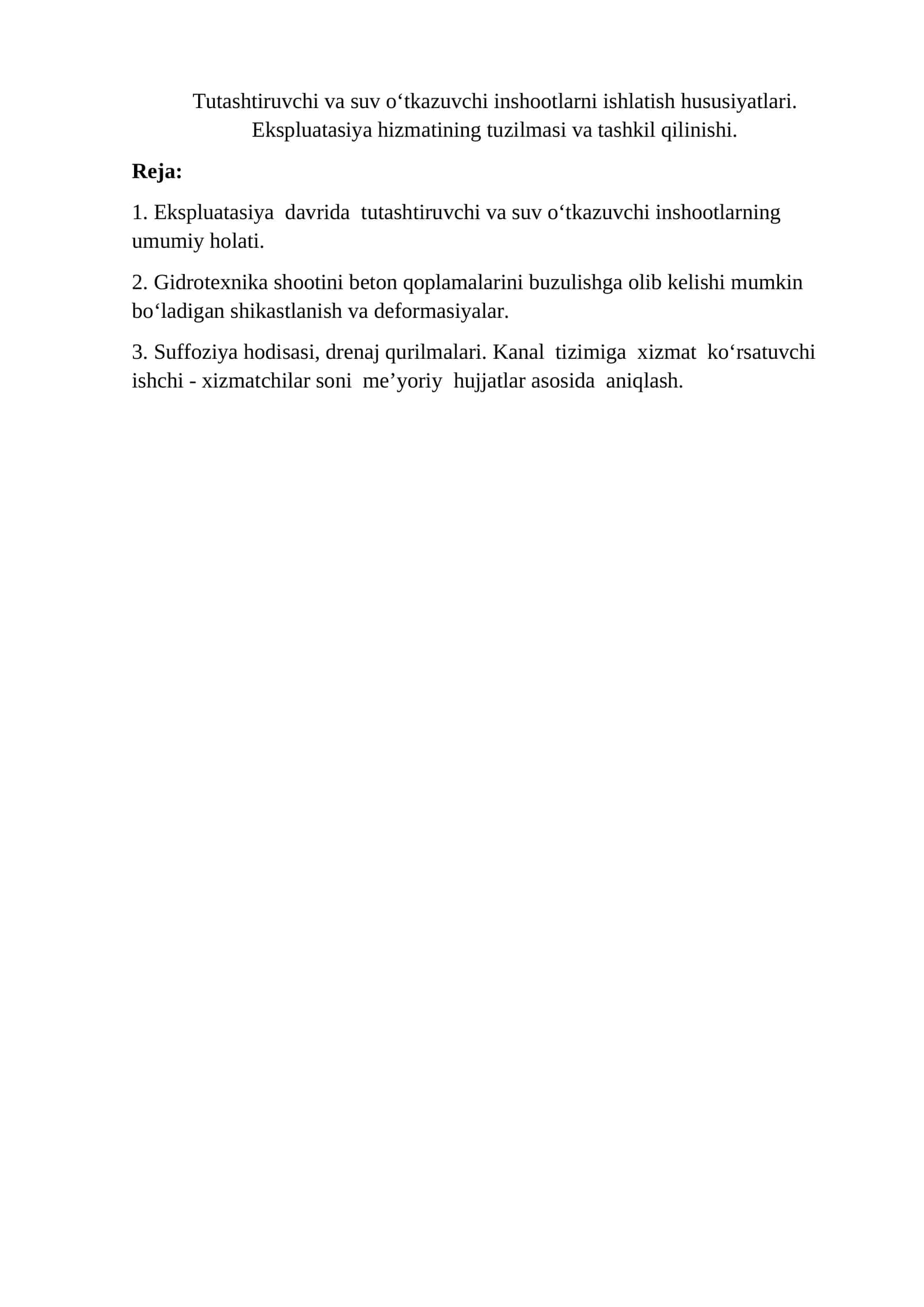 Gidrotexnika inshootlari