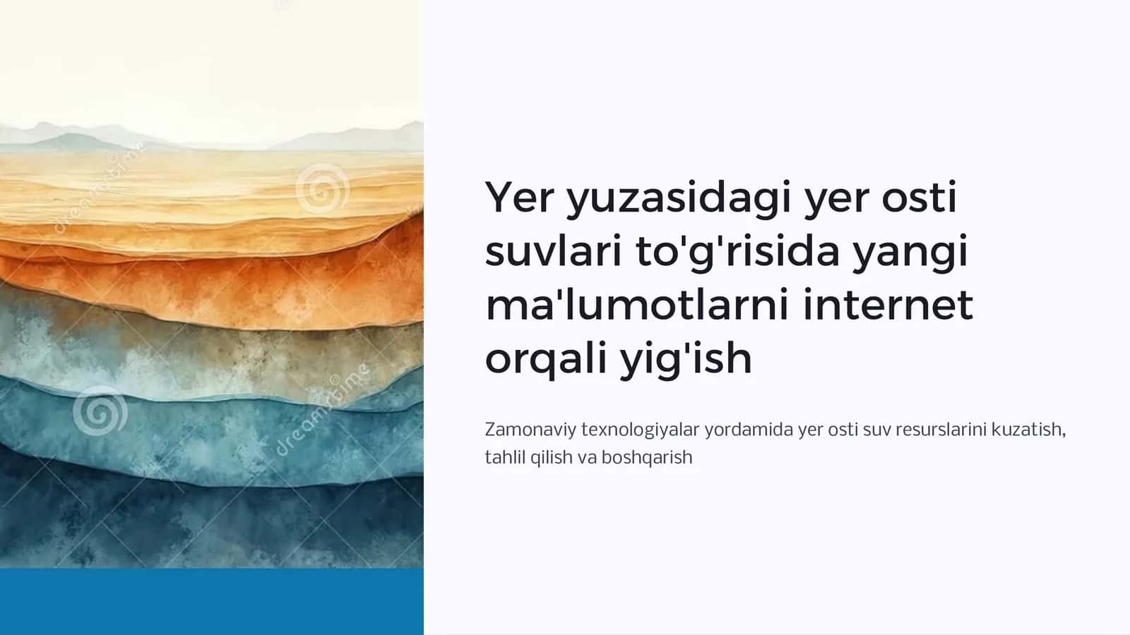 Yer osti suvlari to'g'risida yangi ma'lumotlarni internet orqali yig'ish