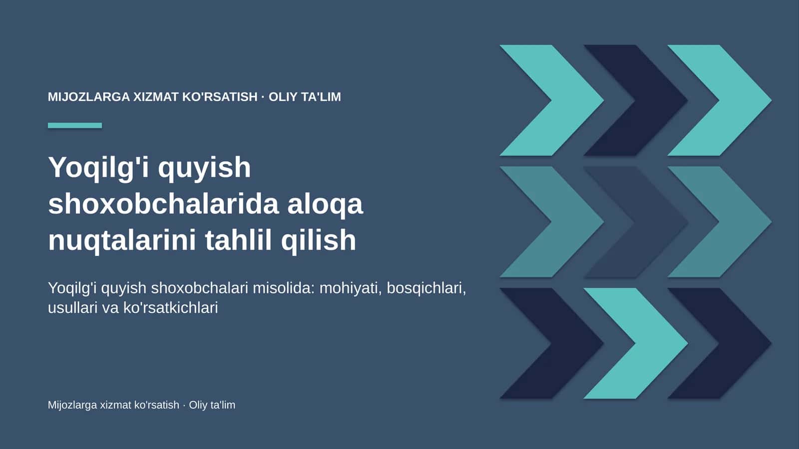 Yoqilg'i quyish shoxobchalarida aloqa nuqtalarini tahlil qilish