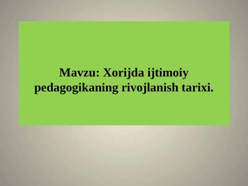 Ijtimoiy pedagogikaning rivoyatlar tarihiga kirish