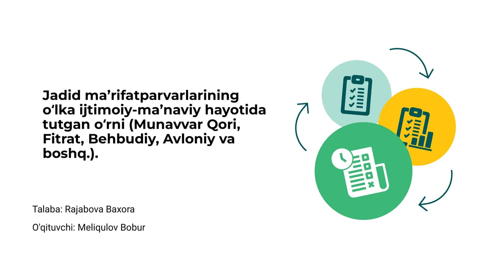 Jadid ma’rifatparvarlarining o‘lka ijtimoiy-ma’naviy hayotida tutgan o‘rni
