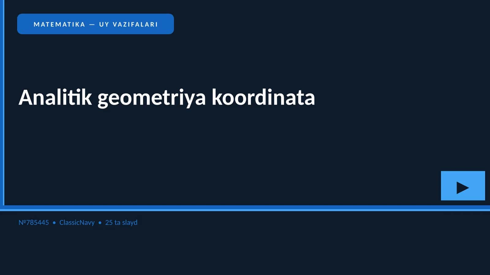 MATEMATIKA — UY VAZIFALARI