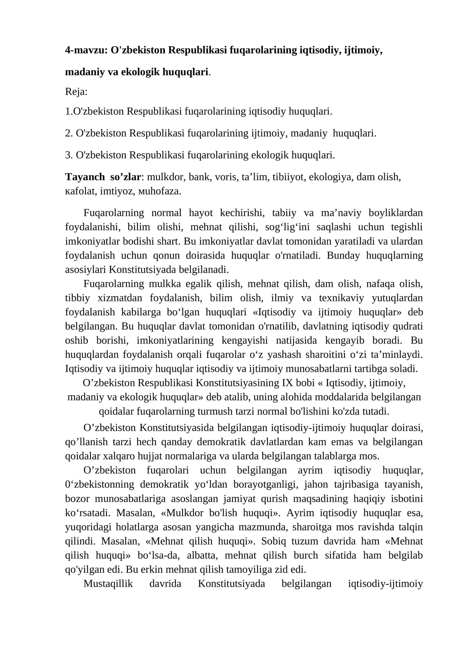 Fuqarolar Huquqlari