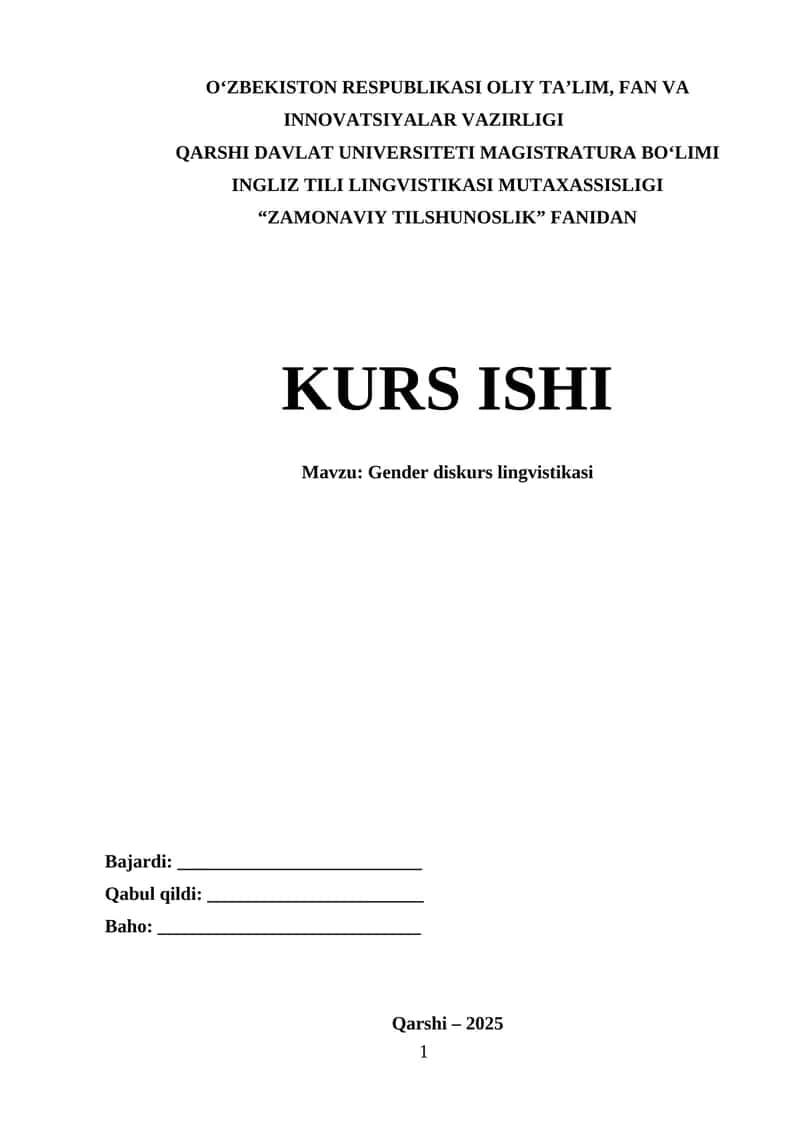 Gender diskurs lingvistikasi