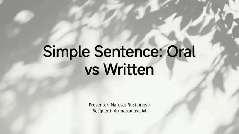 Foundations of Simple Sentences