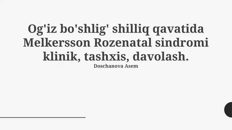 Melkersson-Rozenatal Sindromi