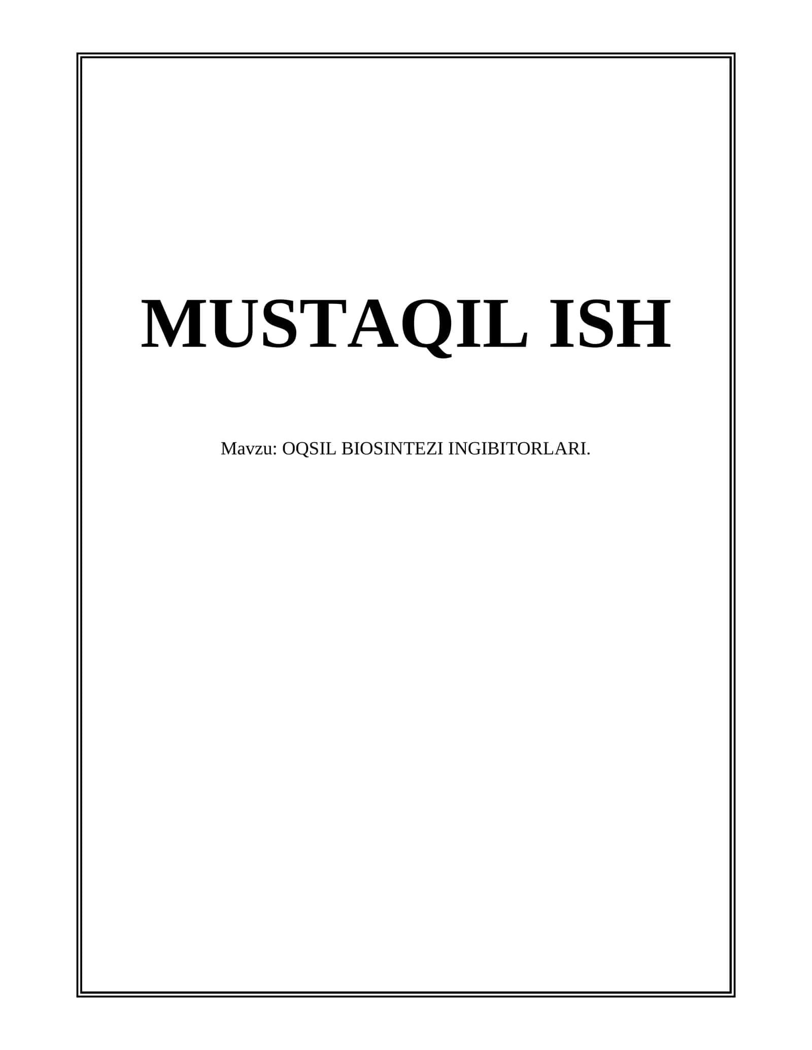 OQSIL BIOSINTEZI INGIBITORLARI