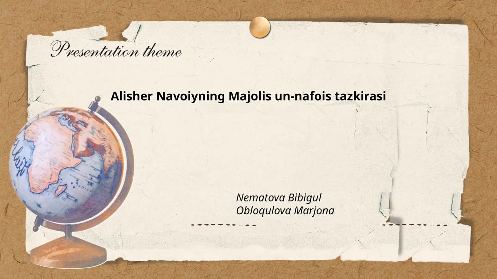 Alisher Navoiyning Majolis un-nafois tazkirasi