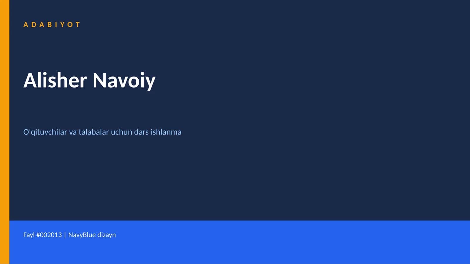 O'qituvchilar va talabalar uchun Alisher Navoiyning Xamsa dostoni ishlanmasi
