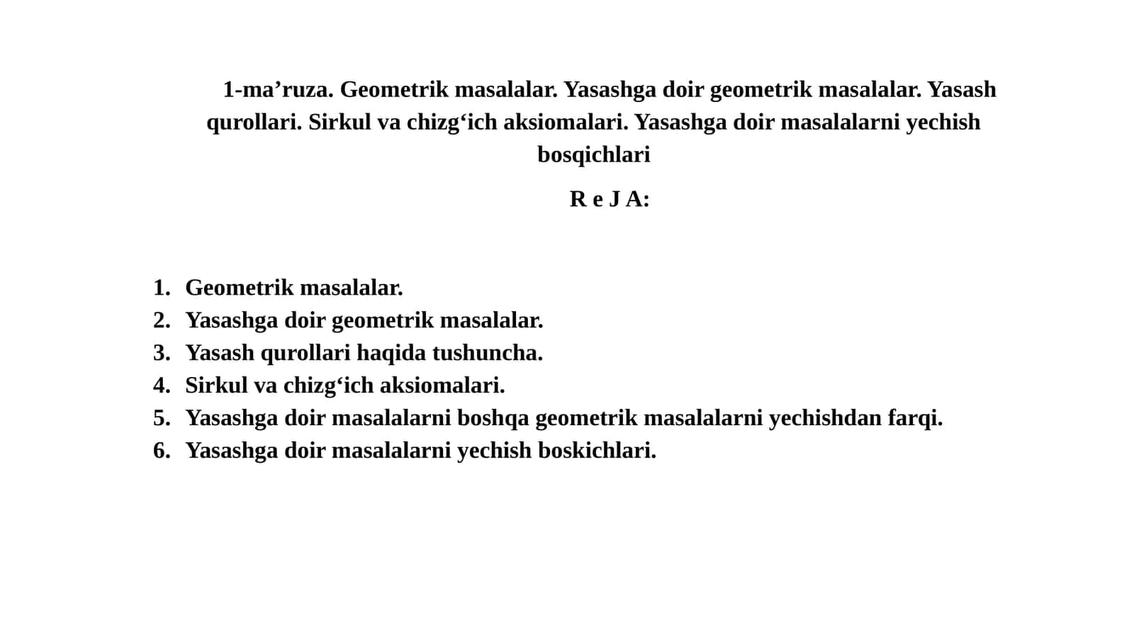 Geometrik masalalar