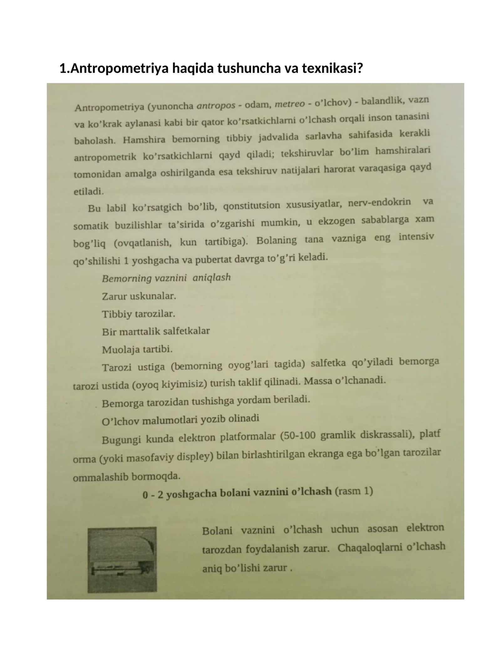Antropometriya haqida tushuncha va texnikasi