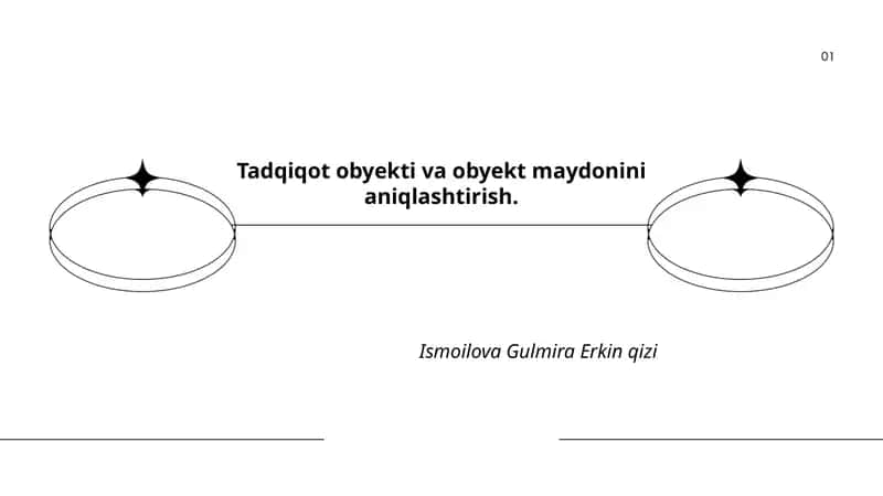 Tadqiqot obyekti va obyekt maydonini aniqlashtirish