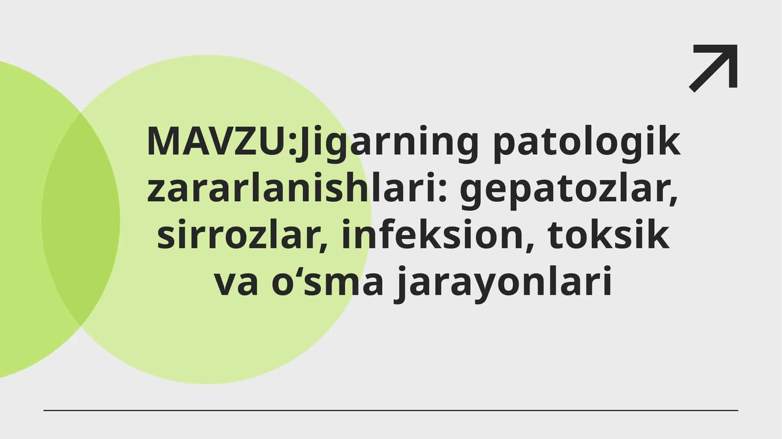 Jigarning patologik zararlanishlari