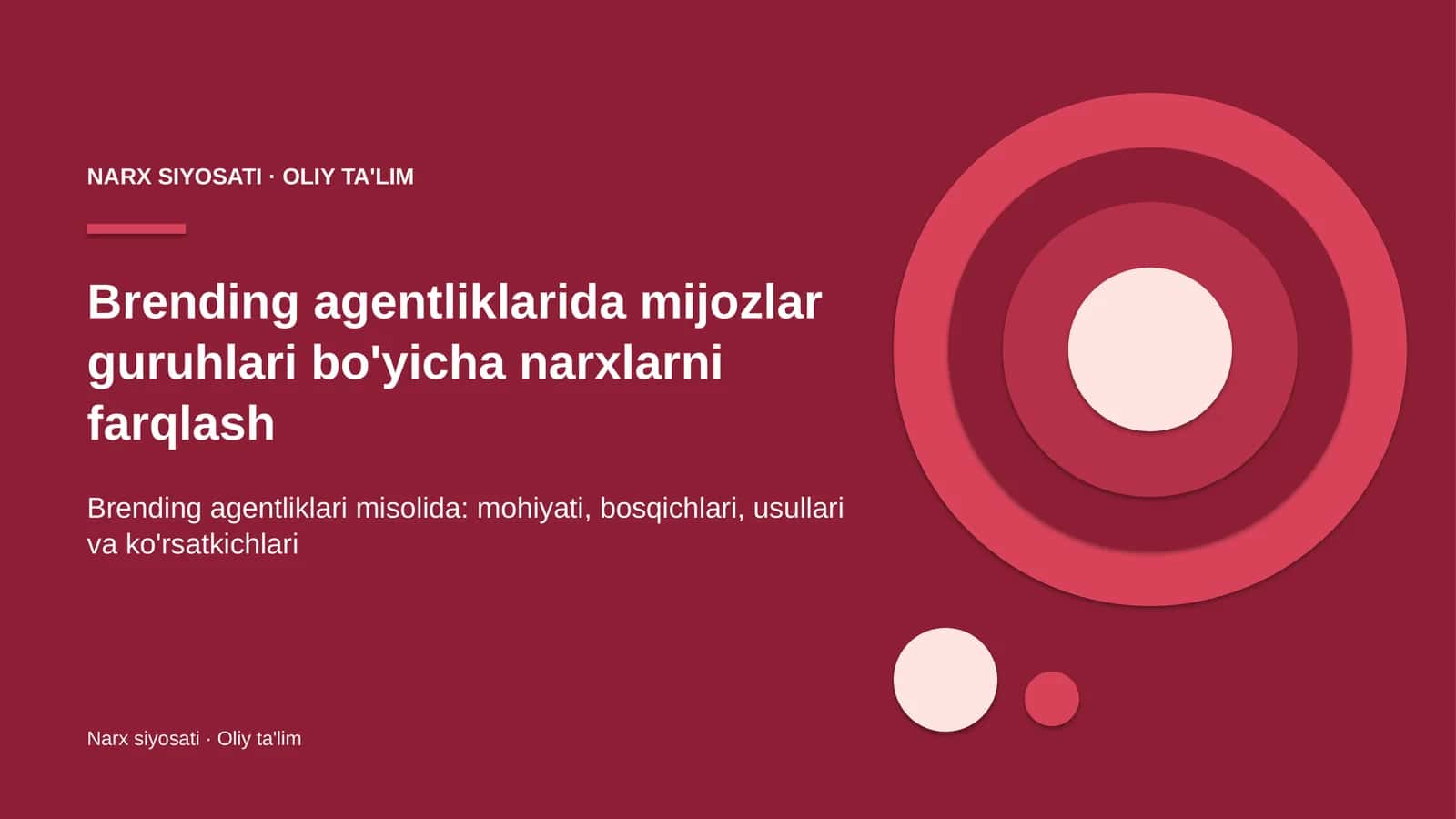 brending agentliklarida mijozlar guruhlari bo'yicha narxlarni farqlash 4567