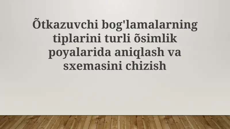 O'tkazuvchi to'plamlarning turlari va ularning tuzilishi