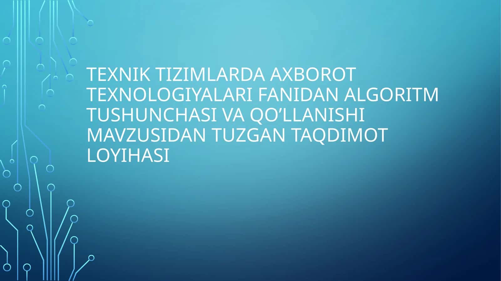 Algoritmtushunchasi
