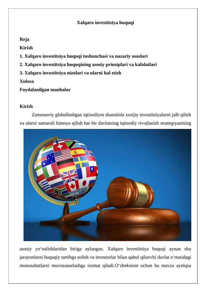 Xalqaro investitsiya huquqi