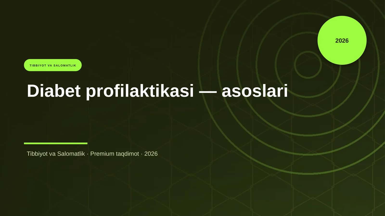 Diabet profilaktikasi — asoslari