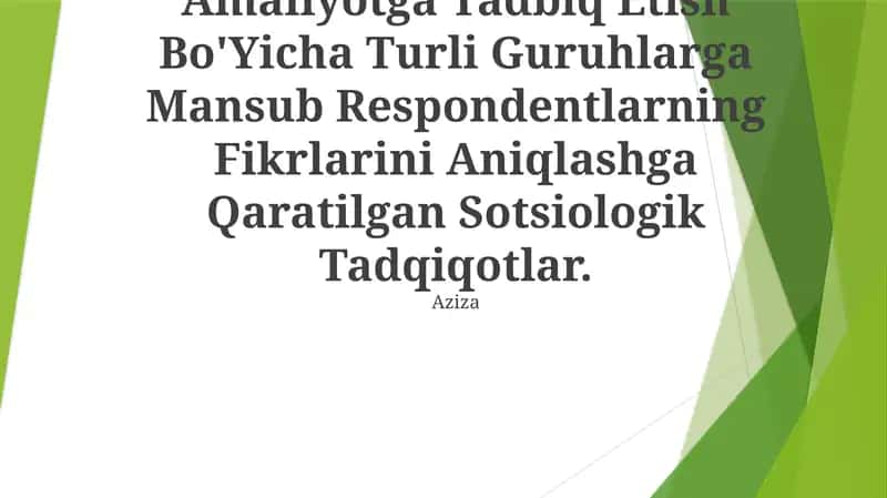 Integratsiyalashgan Ta'Limni Amaliyotga Tadbiq Etish Bo'Yicha Turli Guruhlarga Mansub Respondentlarning Fikrlarini Aniqlashga Qaratilgan Sotsiologik Tadqiqotlar