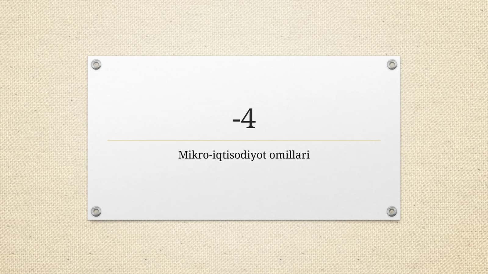 Mikro-iqtisodiyot omillari