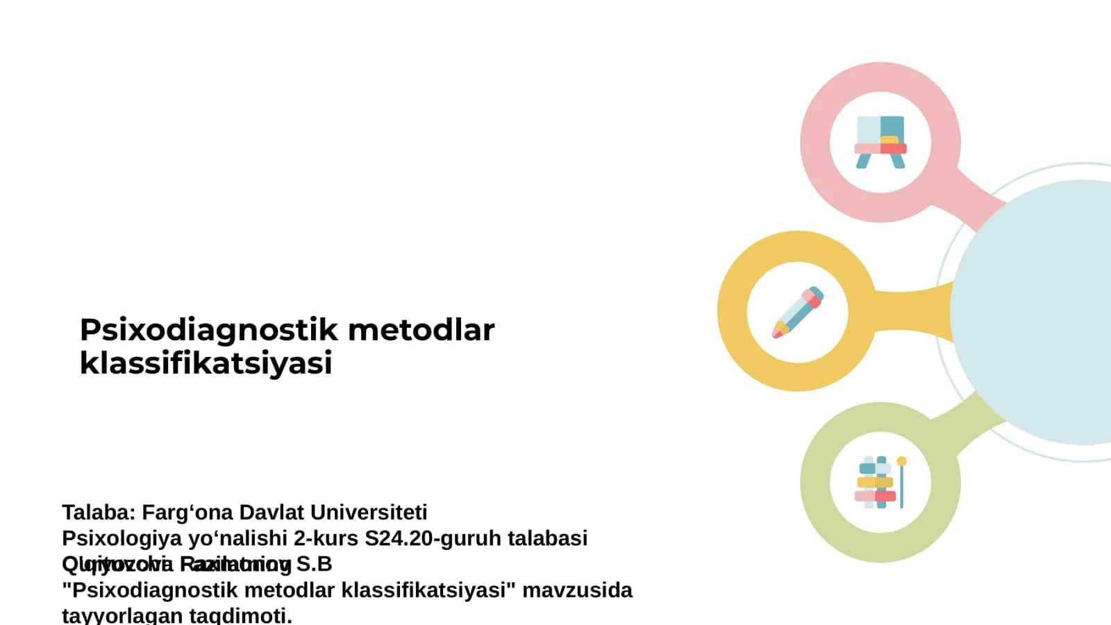 Psixodiagnostik metodlar klassifikatsiyasi