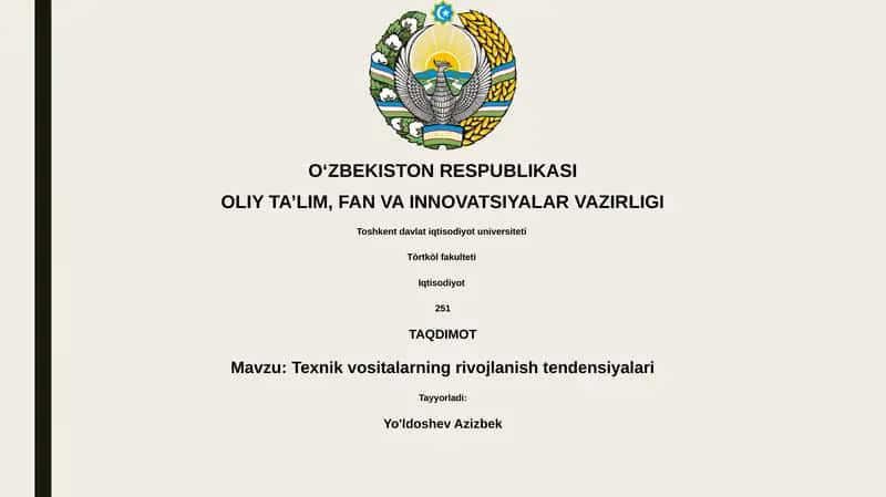 Texnik vositalarning rivojlanish tendensiyalari