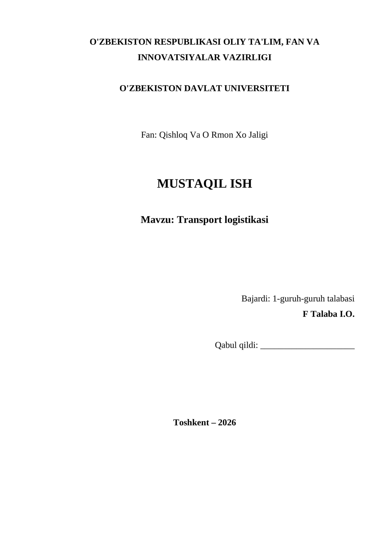 Transport logistikasi
