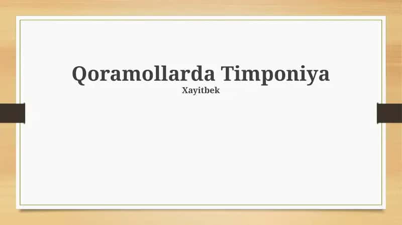 Qoramollarda Timponiya