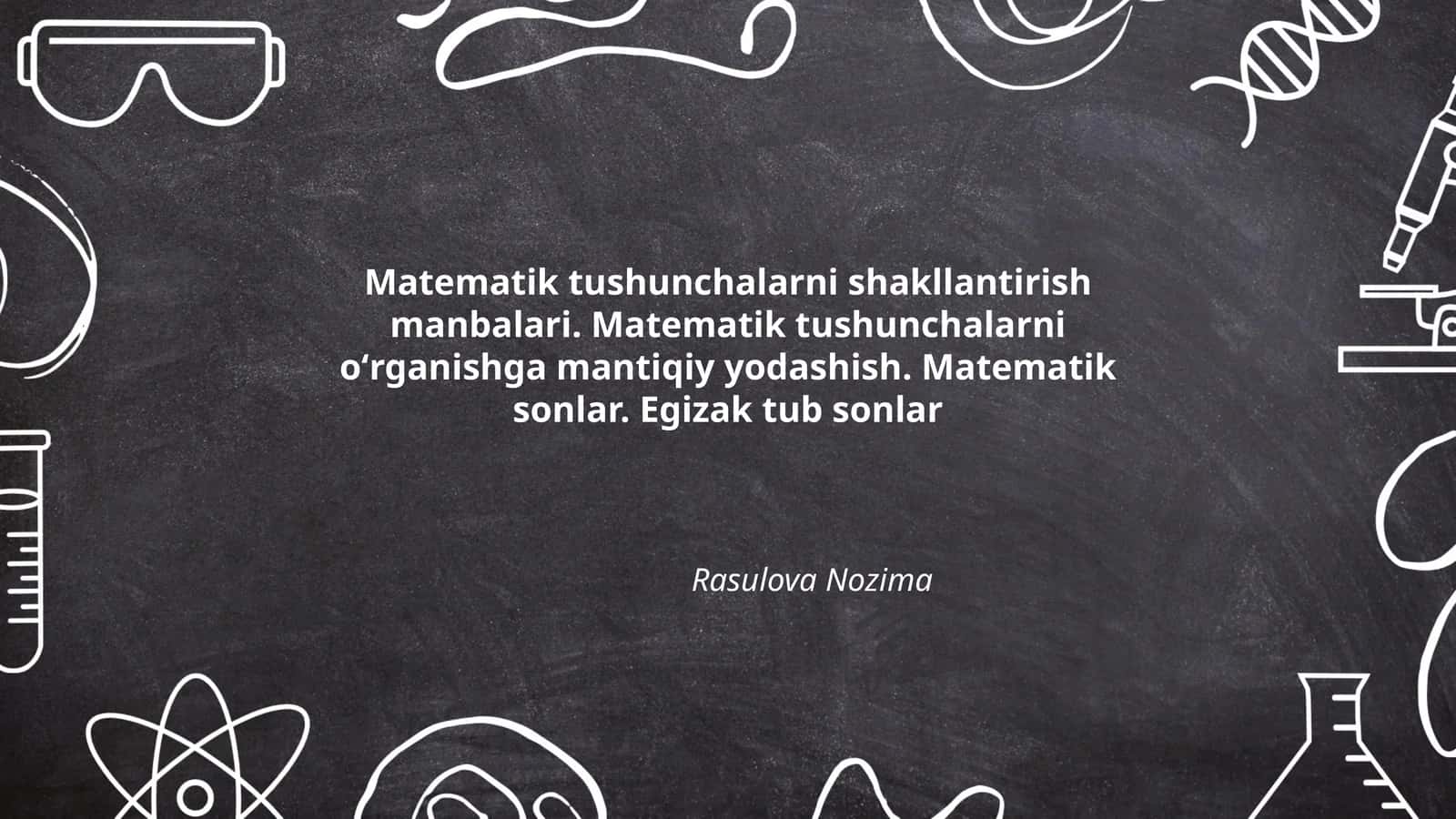 Matematik tushunchalarni shakllantirish manbalari