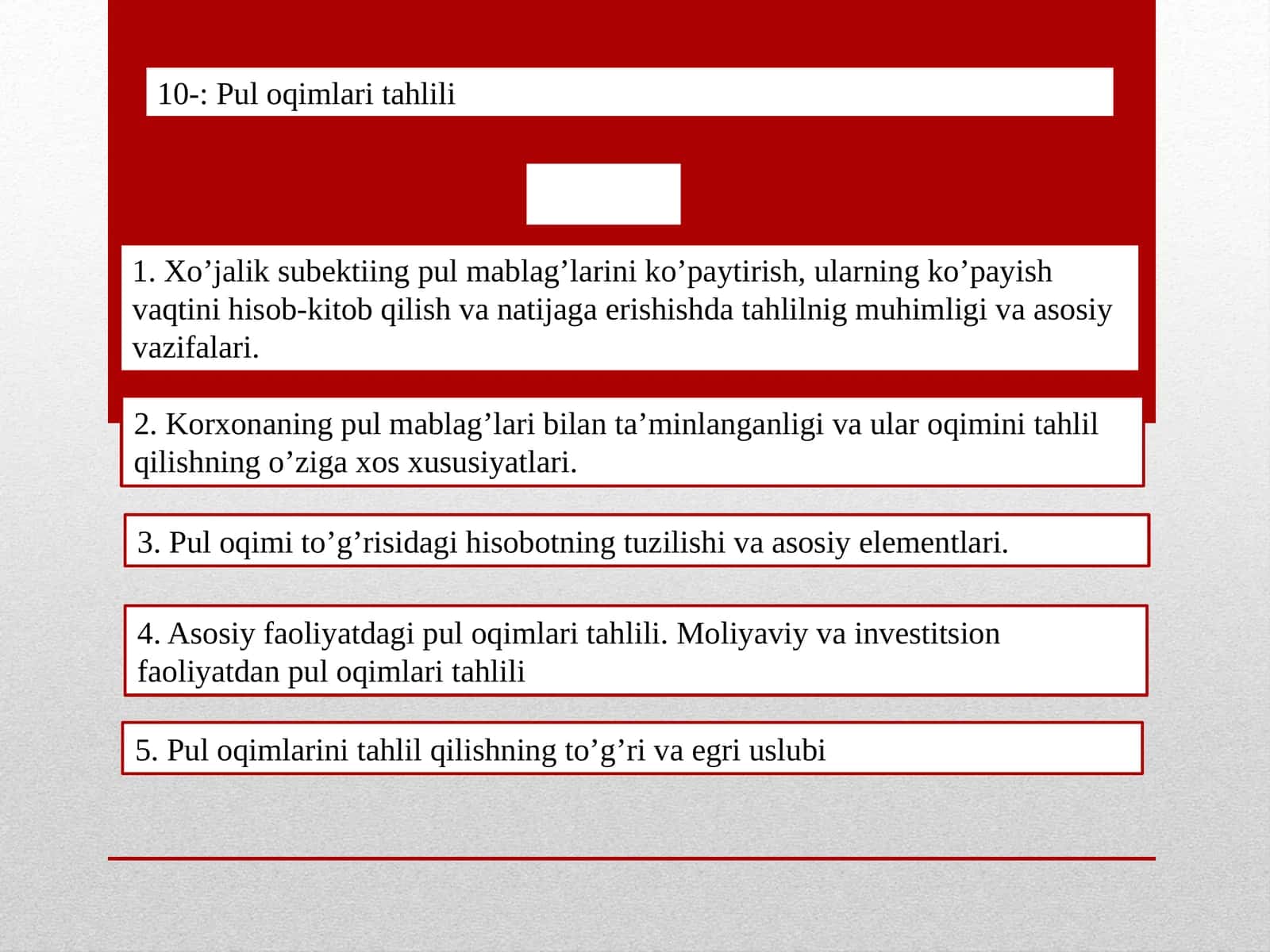 Pul oqimlari tahlili