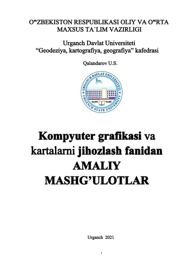 Kartografiya fanining amaliy mashg'ulotlari