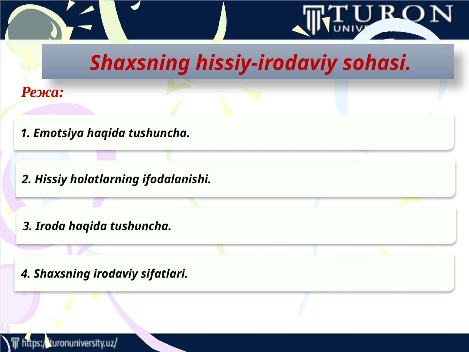 Shaxsning hissiy-irodaviy sohasi
